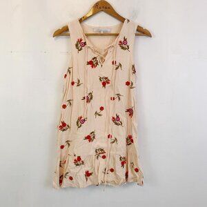 LOVERS + FRIENDS cream embroidered floral mini dress